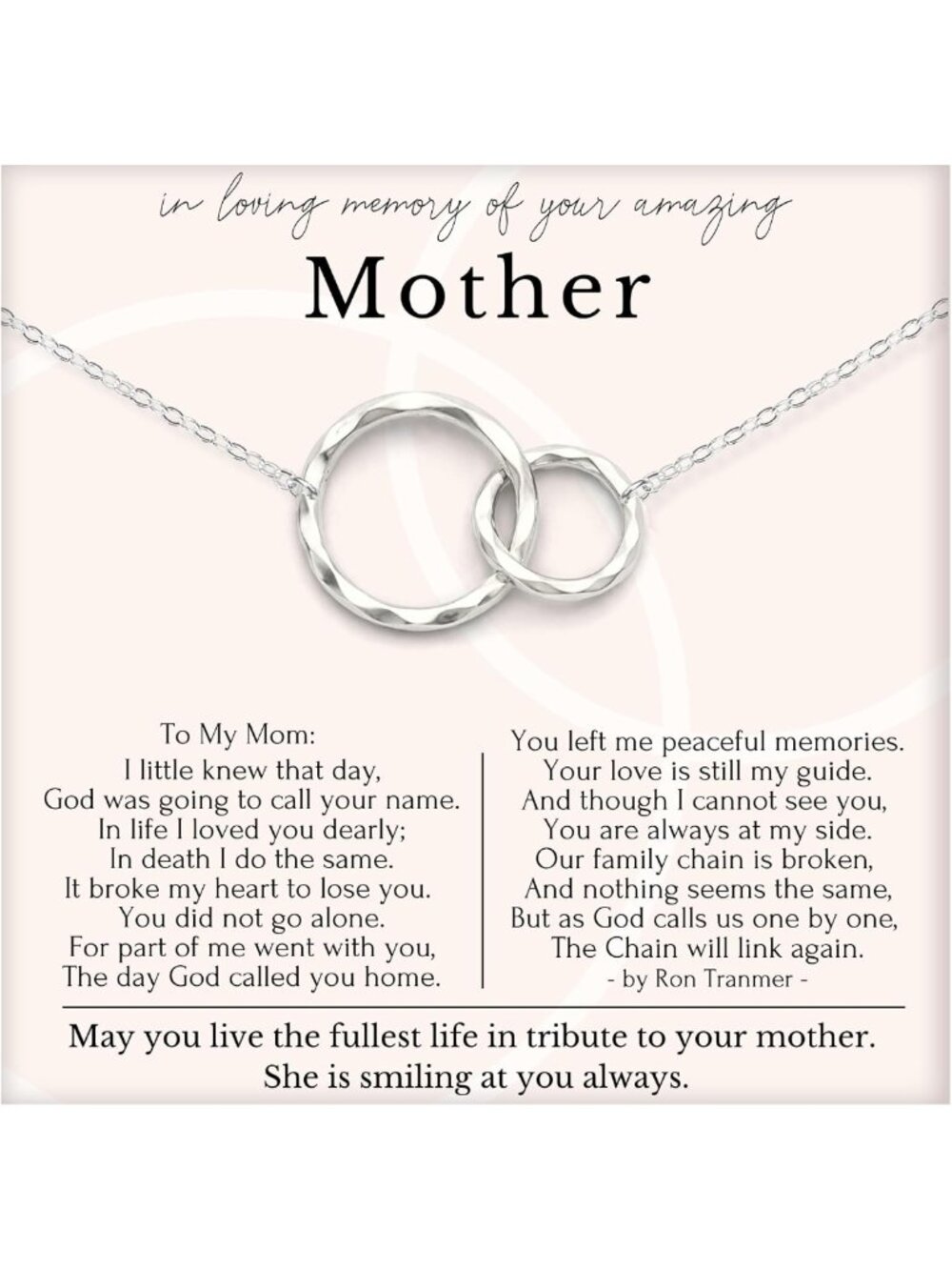 Sympathy Gift Necklace for Loss of Loved One - Remembrance Memorial Jewelry